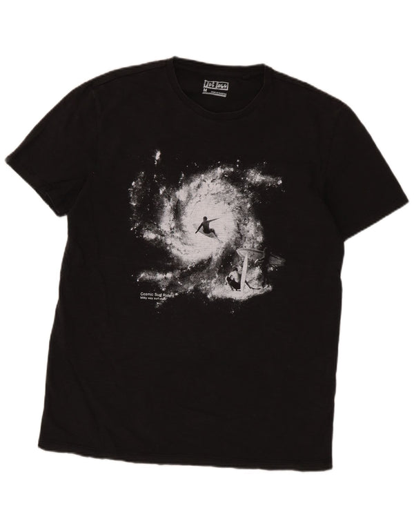 T-shirt grafica da uomo Fat Face Top in cotone nero medio