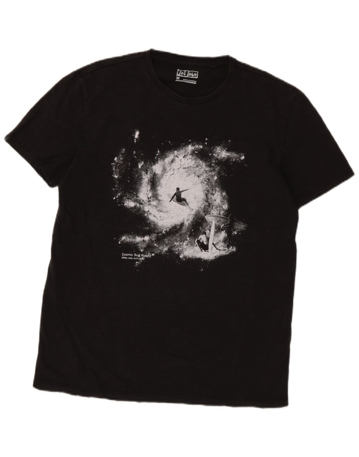 T-shirt grafica da uomo Fat Face Top in cotone nero medio