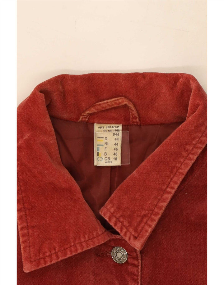Giacca utilitaria vintage da donna UK 18 XL in cotone rosso