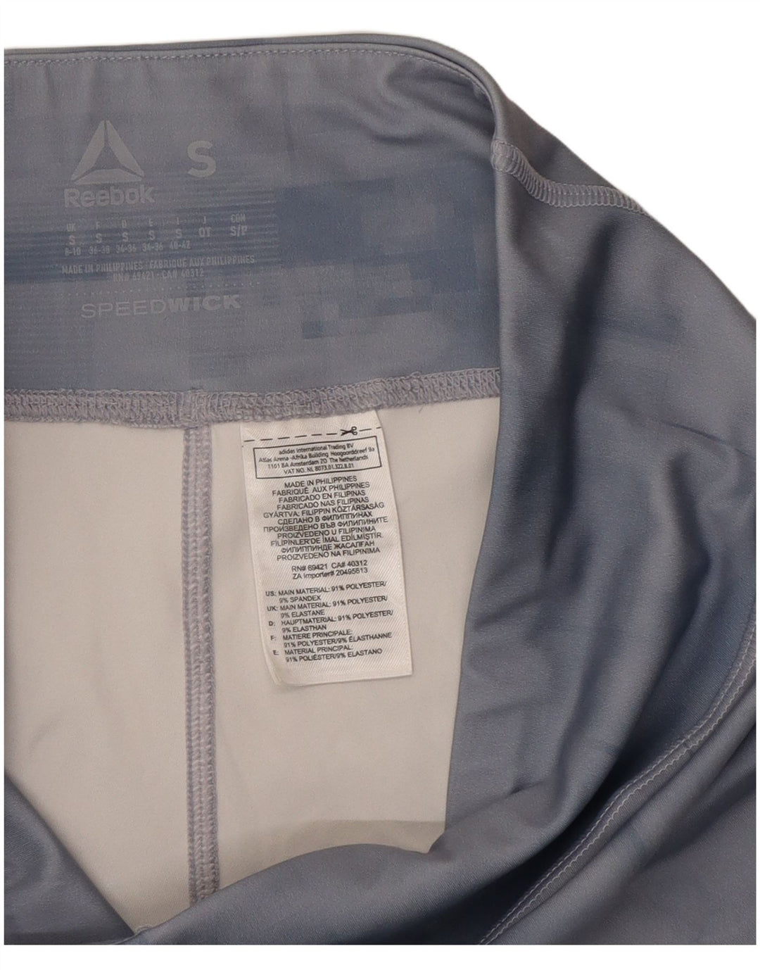 Leggings Reebok Graphic Crop da donna UK 8/10 Small Blu Poliestere