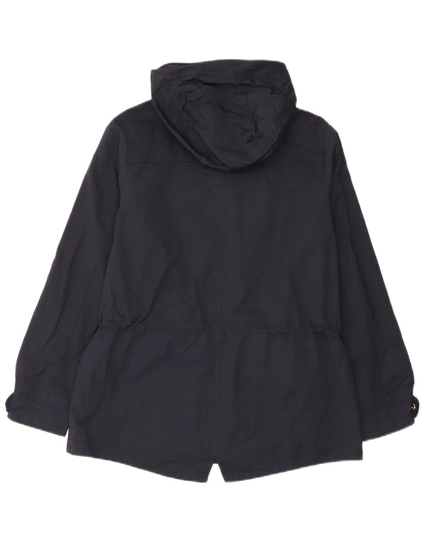 Crew Clothing Impermeabile oversize con cappuccio da donna UK 10 Small Cotone blu navy