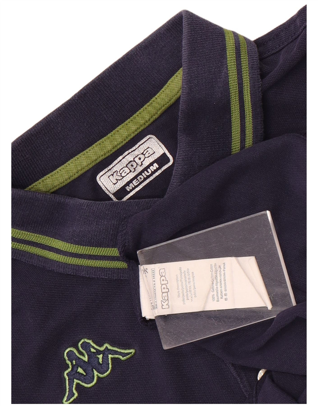 Polo Kappa Uomo Media Cotone Blu Navy