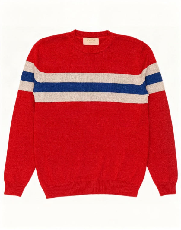 Maglione maglione girocollo da donna Kaos UK 14 Viscosa color block rosso medio