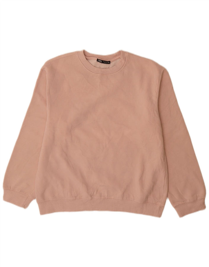 Felpa Zara Donna Maglione UK 14 Rosa Medio