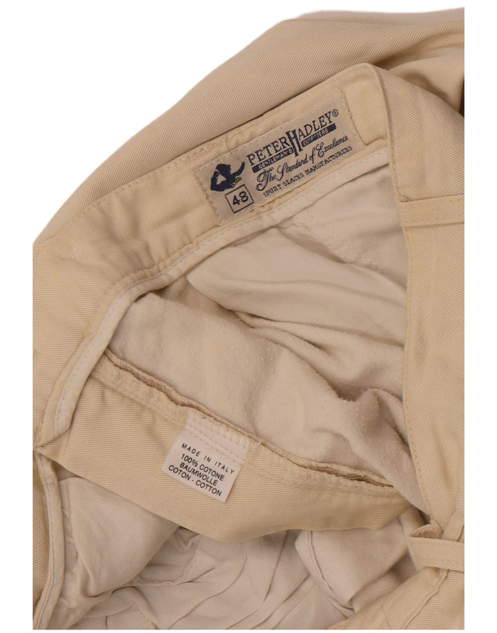 Pantaloni chino da uomo con pegging Peter Hadley IT 48 medio W32 L33 Cotone beige