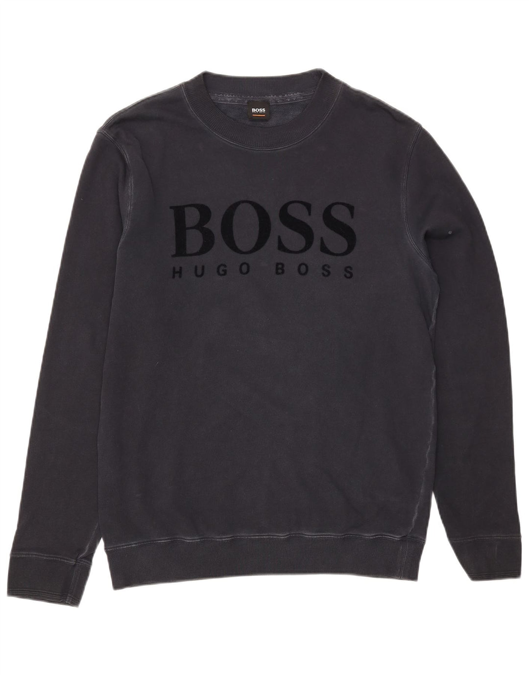 Felpa grafica da uomo Hugo Boss, maglione, cotone nero medio