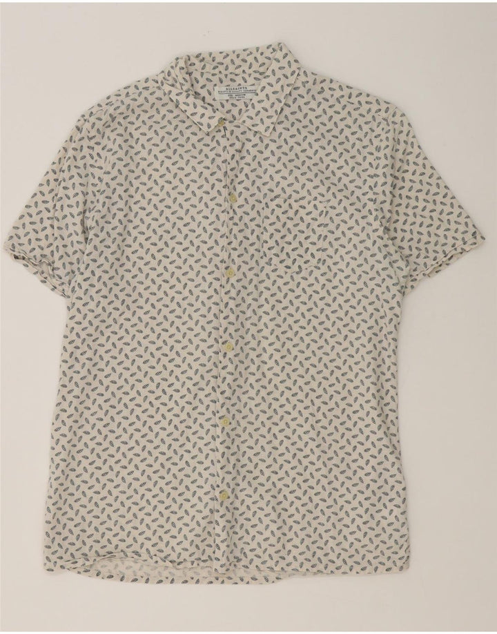 Camicia a maniche corte da uomo All Saints Medium Off White Spotted