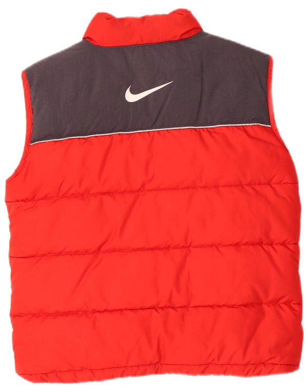 Gilet imbottito con grafica Nike per ragazzi 10-11 anni in poliestere color block rosso medio