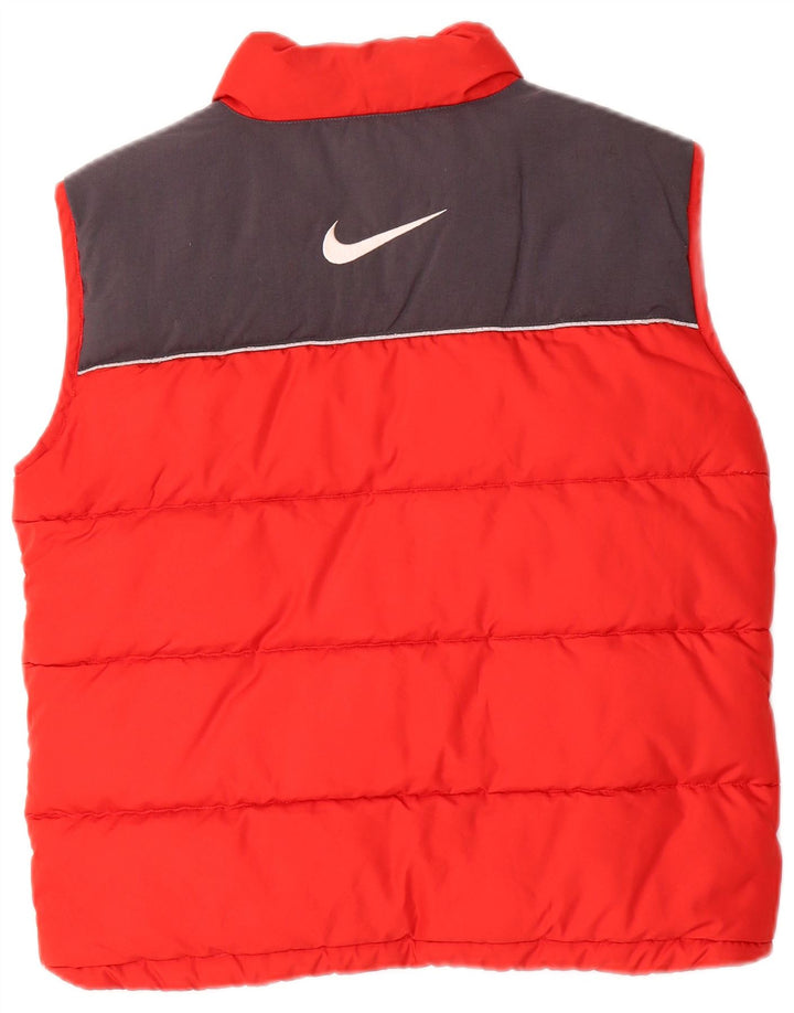 Gilet imbottito con grafica Nike per ragazzi 10-11 anni in poliestere color block rosso medio