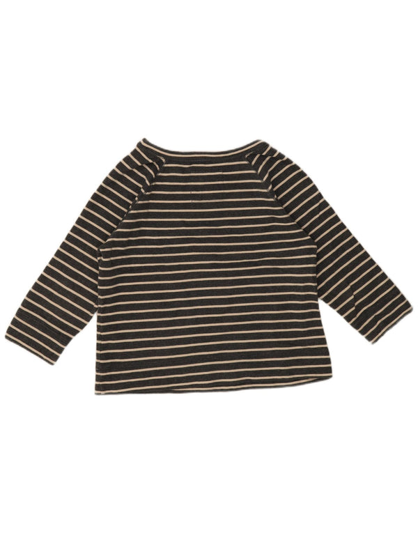 Top da donna Boden manica 3/4 UK 14 grande cotone a righe blu navy