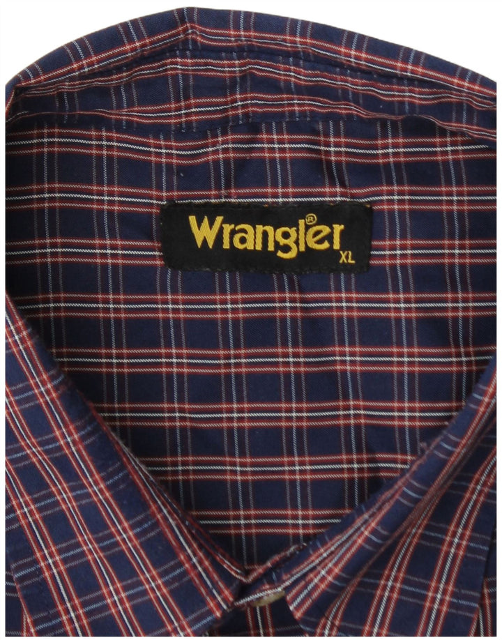 Camicia da uomo in flanella WRANGLER XL blu navy a quadri