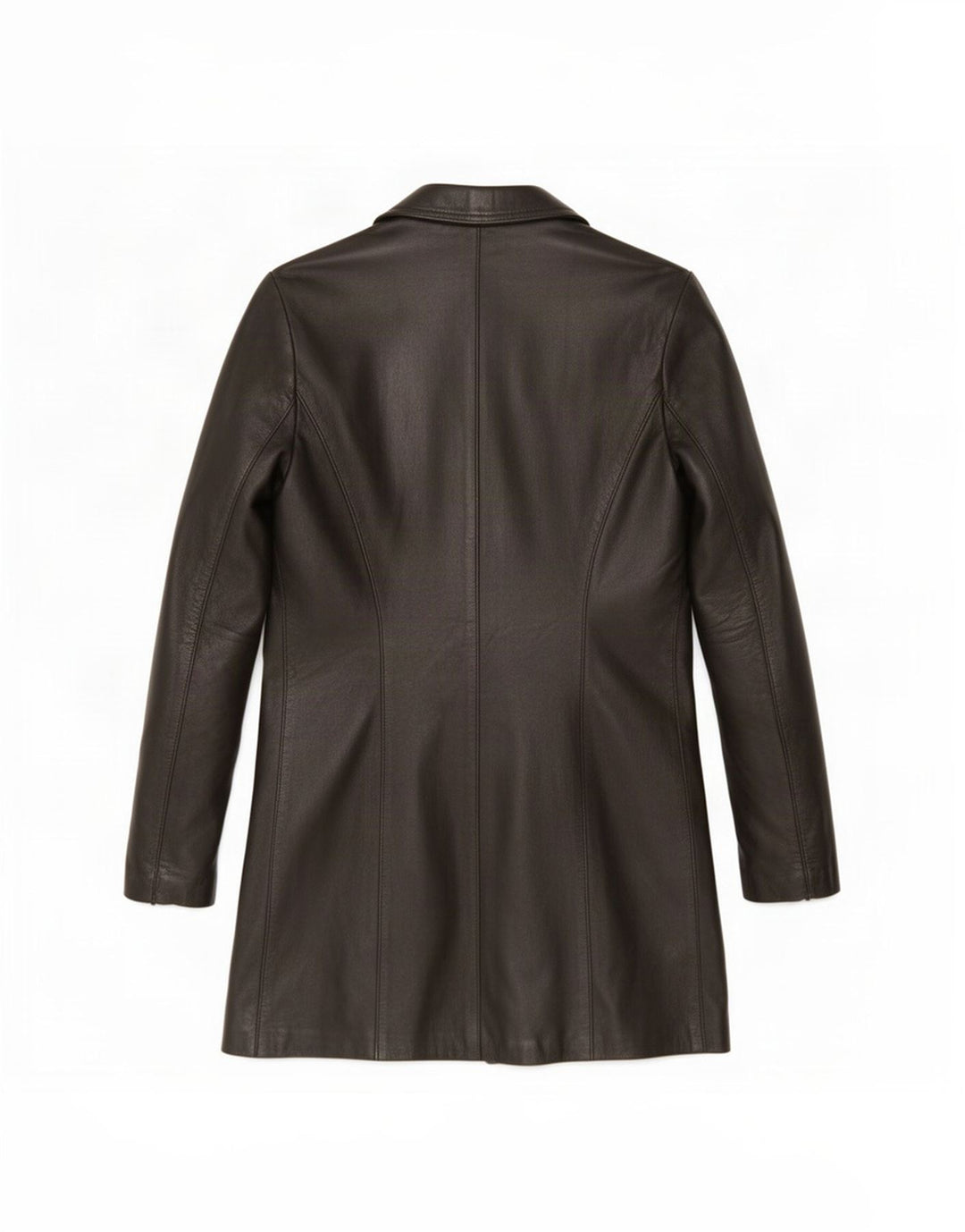 Cappotto in pelle vintage da donna UK 10 piccolo nero