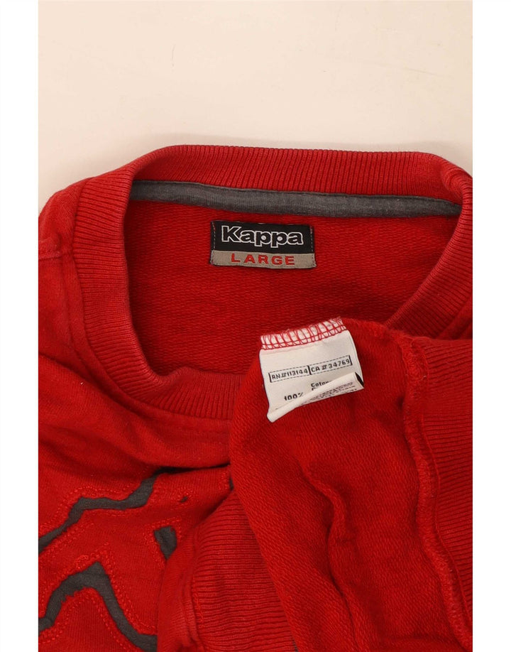 Kappa Felpa con grafica da uomo Maglione grande rosso cotone