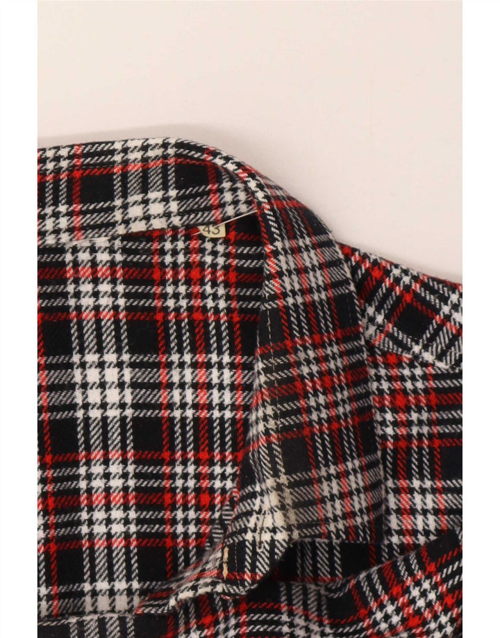 Camicia vintage da uomo in flanella taglia 43 grande motivo a quadri multicolore