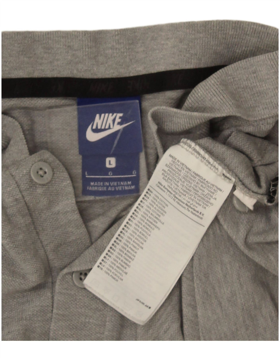 Polo Nike da uomo grande in cotone chiazzato grigio