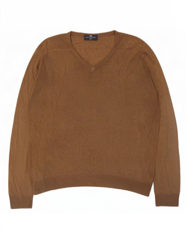 Maglione da uomo con scollo a V blu Harbour Marks & Spencer beige medio