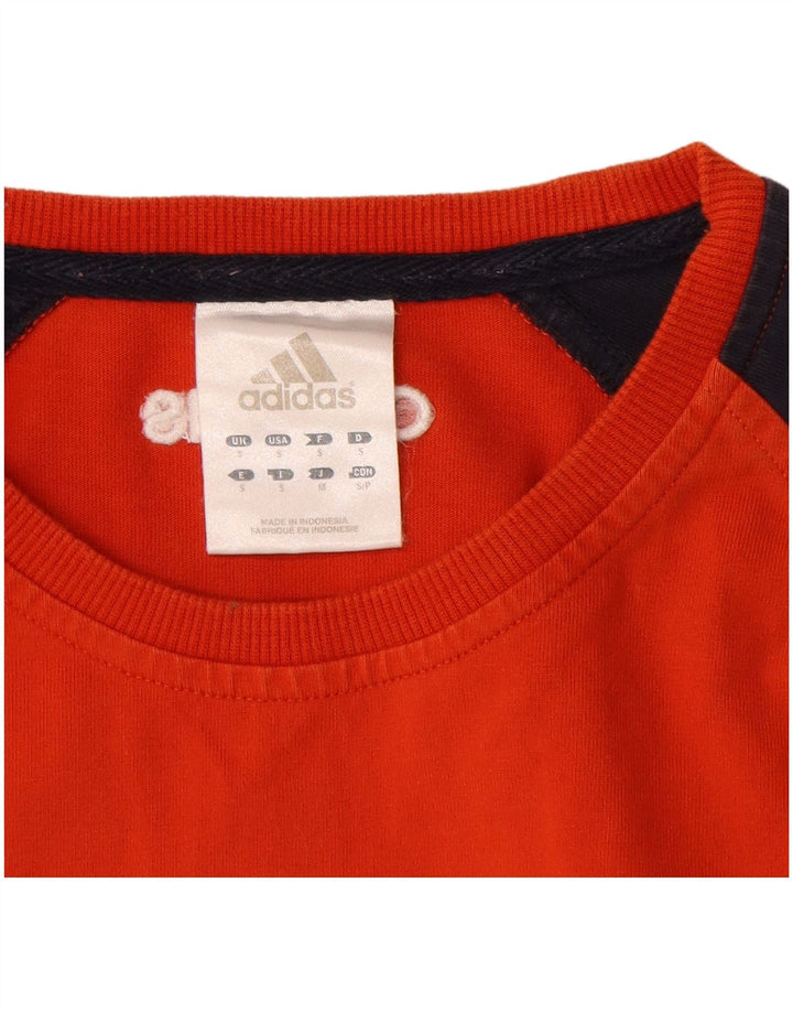 ADIDAS Top grafico da uomo a maniche lunghe piccolo in cotone color block arancione