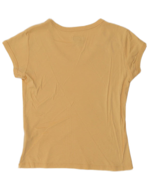 T-shirt da donna Armani Jeans Top UK 16 grande cotone giallo