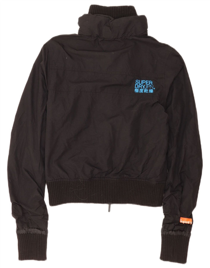 Giubbotto bomber grafico da donna Superdry UK 10 piccolo nylon nero
