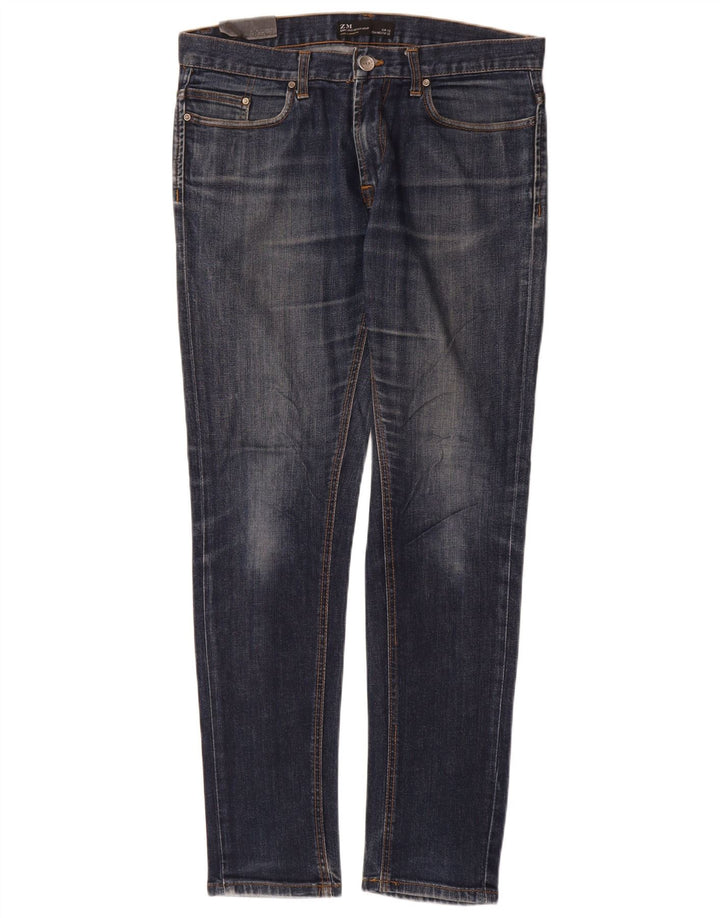 Jeans slim da uomo Zara EU 42 Large W32 L32 Blu