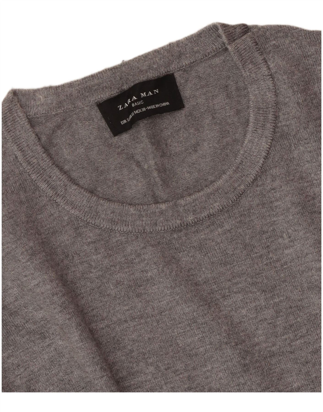 Maglione Girocollo Da Uomo ZARA Piccolo Grigio