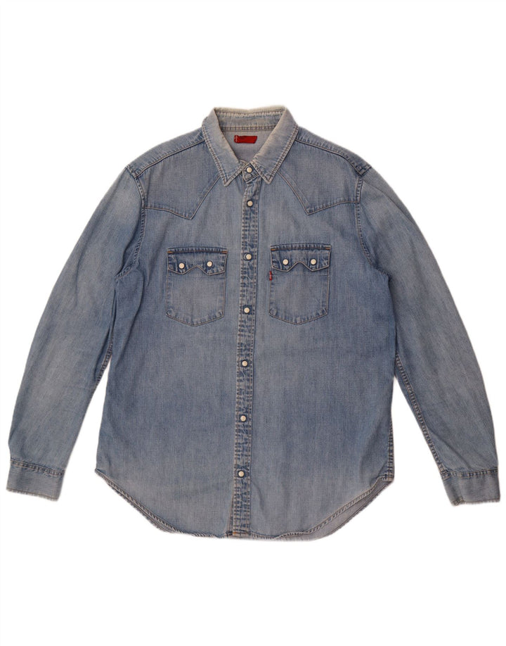 Camicia di jeans da uomo Levi's Large in cotone blu