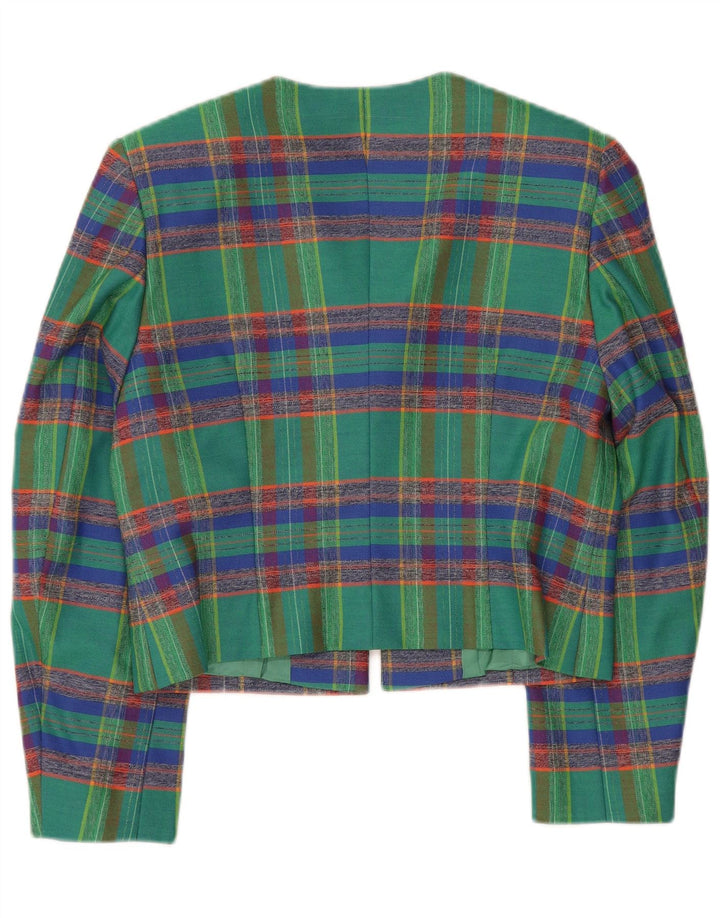 Giacca Bolero da donna VINTAGE UK 12 scozzese verde medio