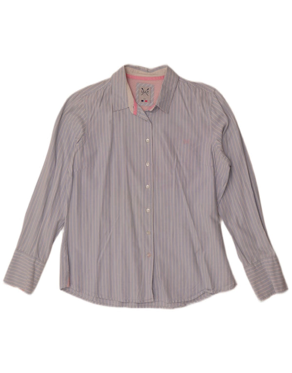 Crew Clothing Camicia da donna UK 14 Cotone a righe grandi blu