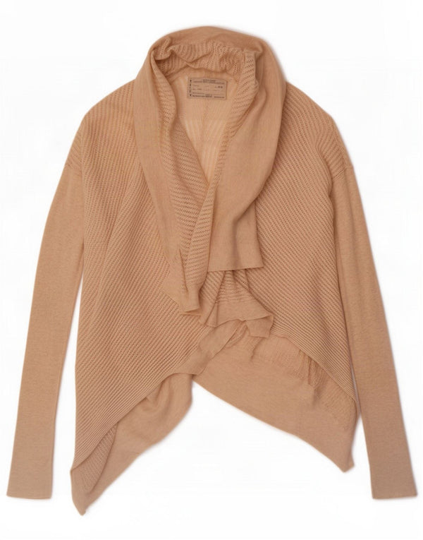 Maglione cardigan aperto lungo da donna di All Saints UK 10 piccolo cotone beige