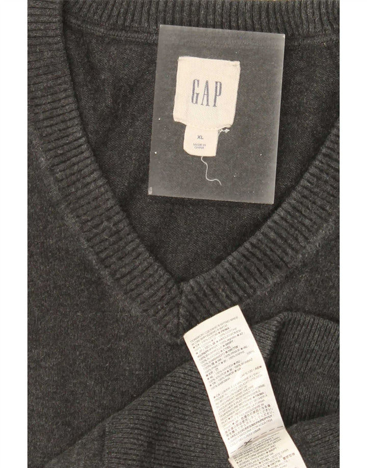 Maglione Gap da uomo con scollo a V XL in cotone grigio