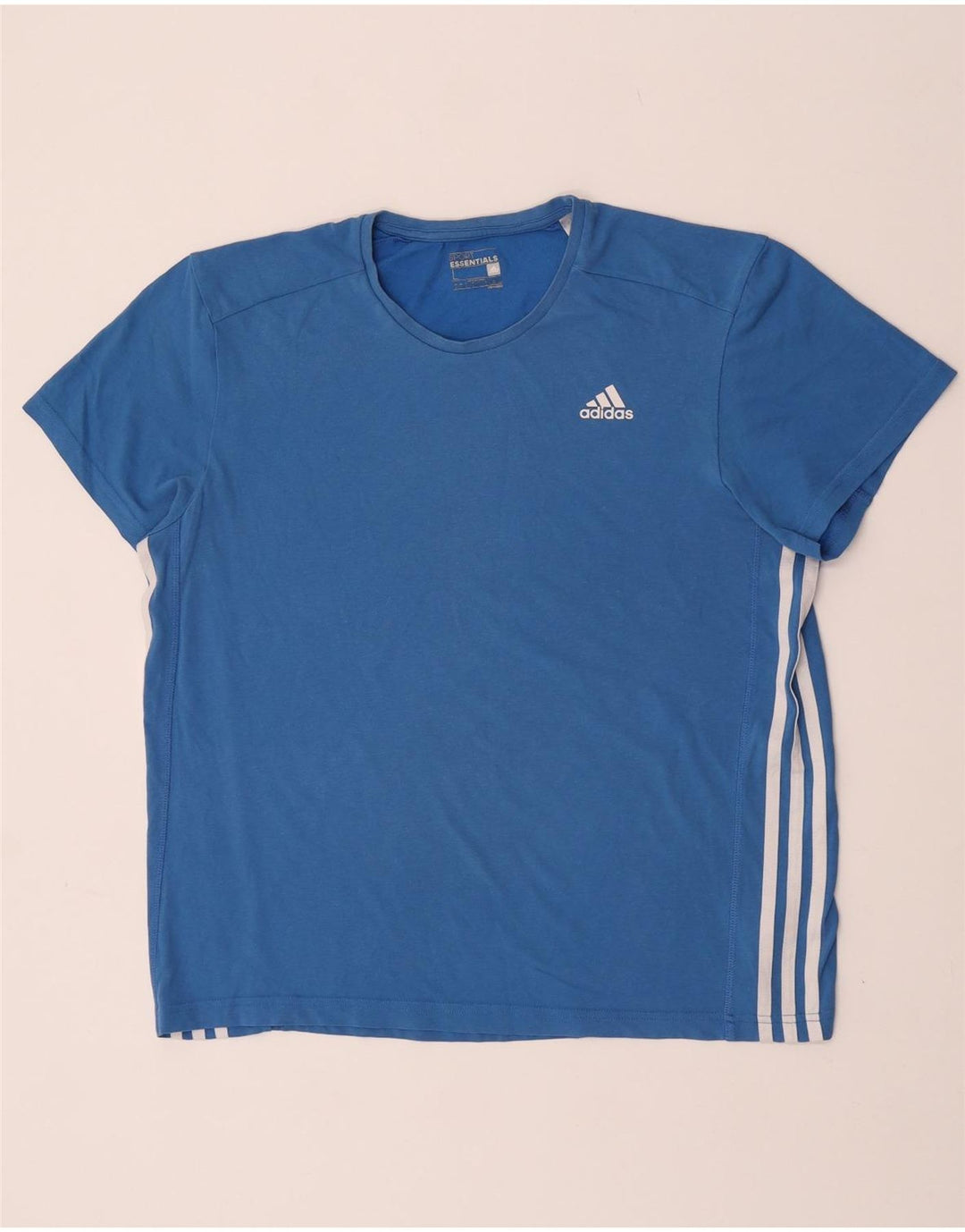 T-shirt Adidas Climalite da uomo grande in cotone blu