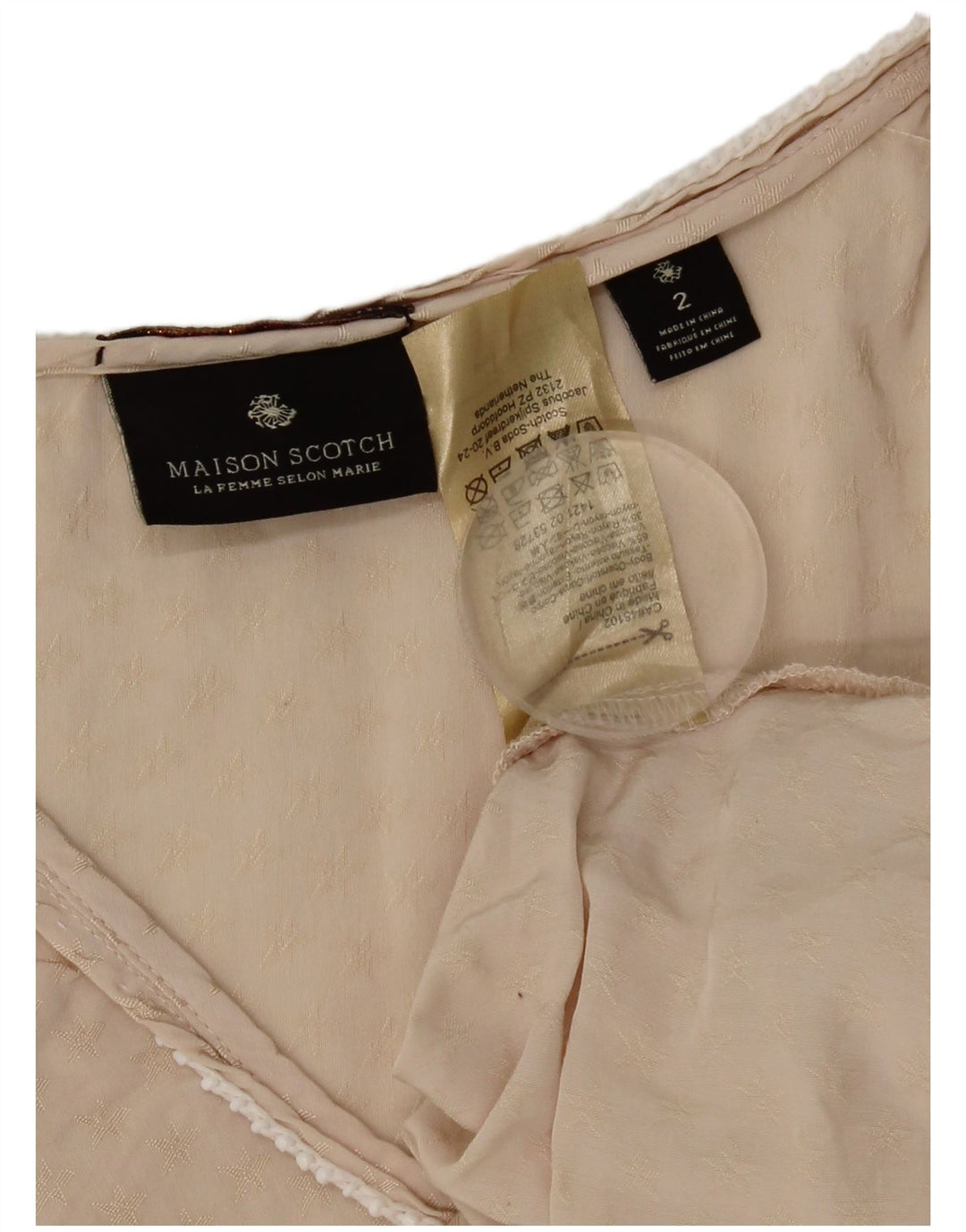 Canotta oversize da donna Maison Scotch US 2 XS Beige Viscosa