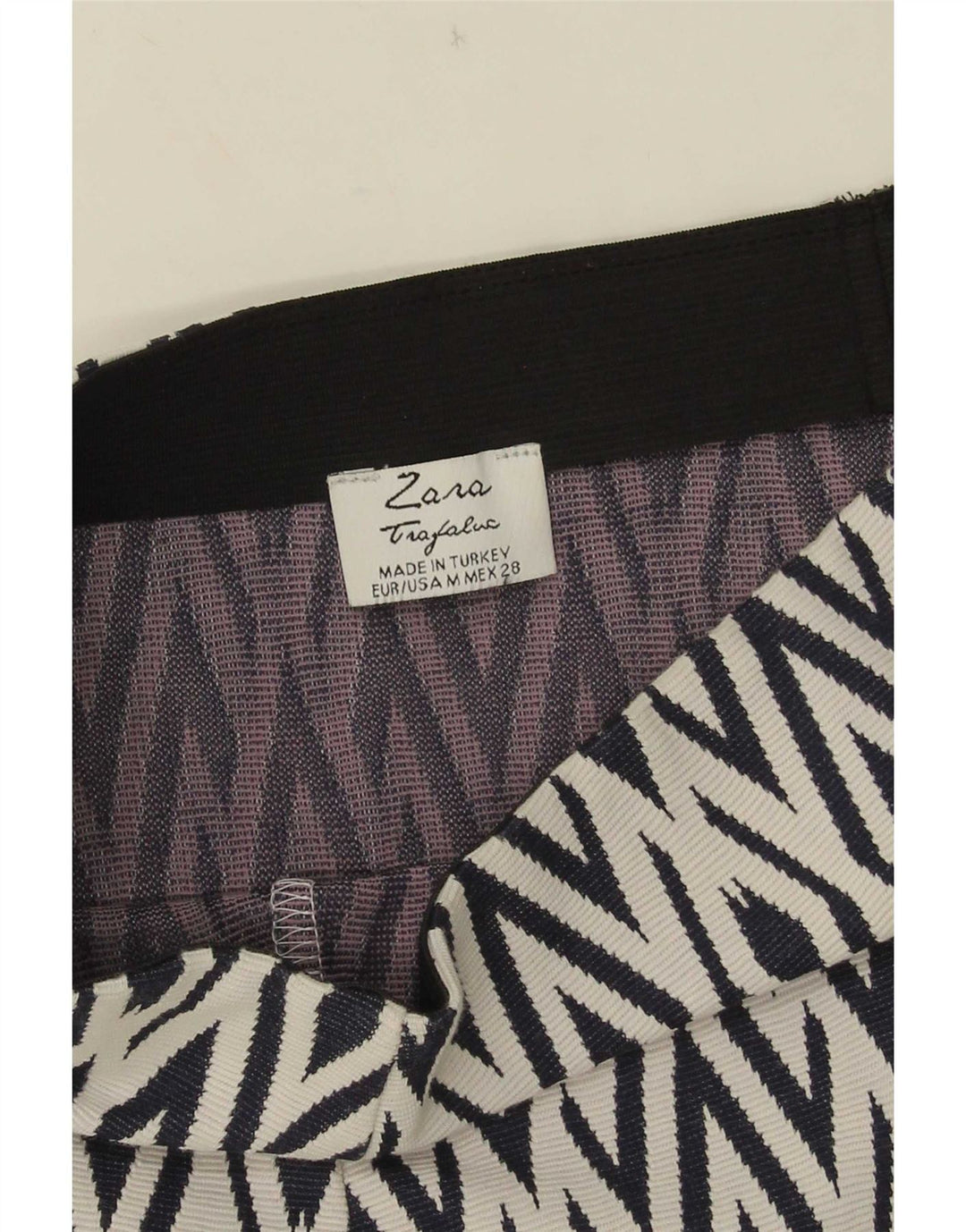 Minigonna Trafaluc da donna Zara media W28 blu navy geometrica