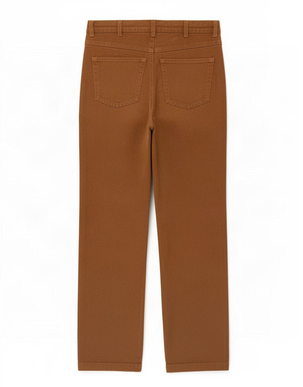 Pantaloni da abito dritti da donna Marks & Spencer W32 L31 cotone marrone