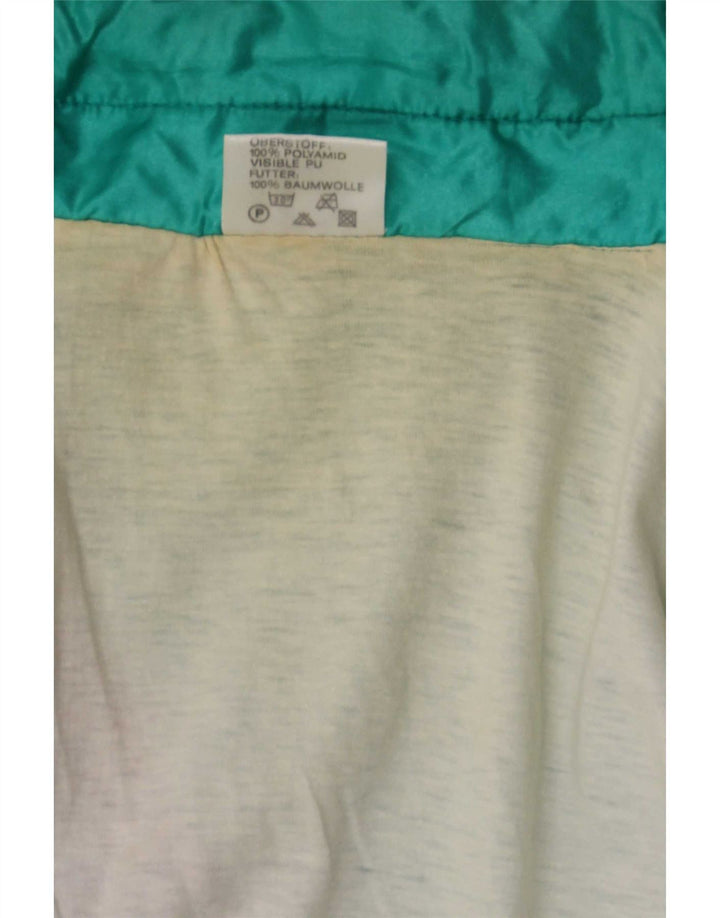 Giacca da ginnastica da uomo vintage grande in poliammide color block verde