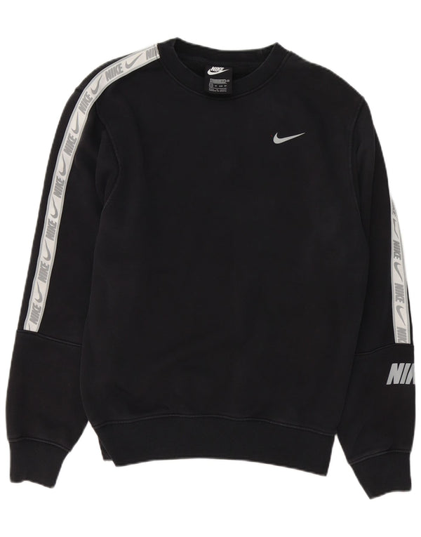 Nike Mens Graphic Standard Fit Sweatshirt Jumper XS Black Colourblock