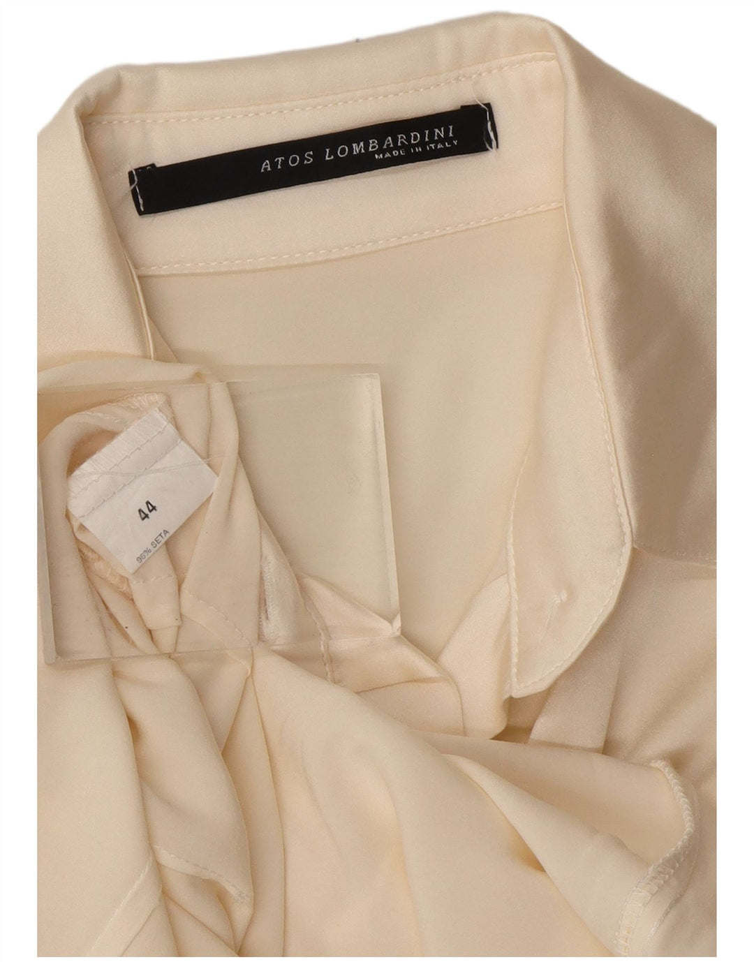 ATOS LOMBARDINI Camicia a maniche lunghe da donna Camicetta IT 44 Medio Bianco sporco