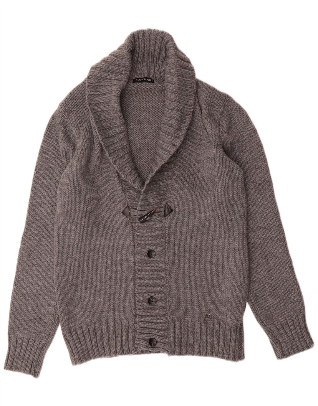 Maglione cardigan da uomo VINTAGE acrilico grigio medio