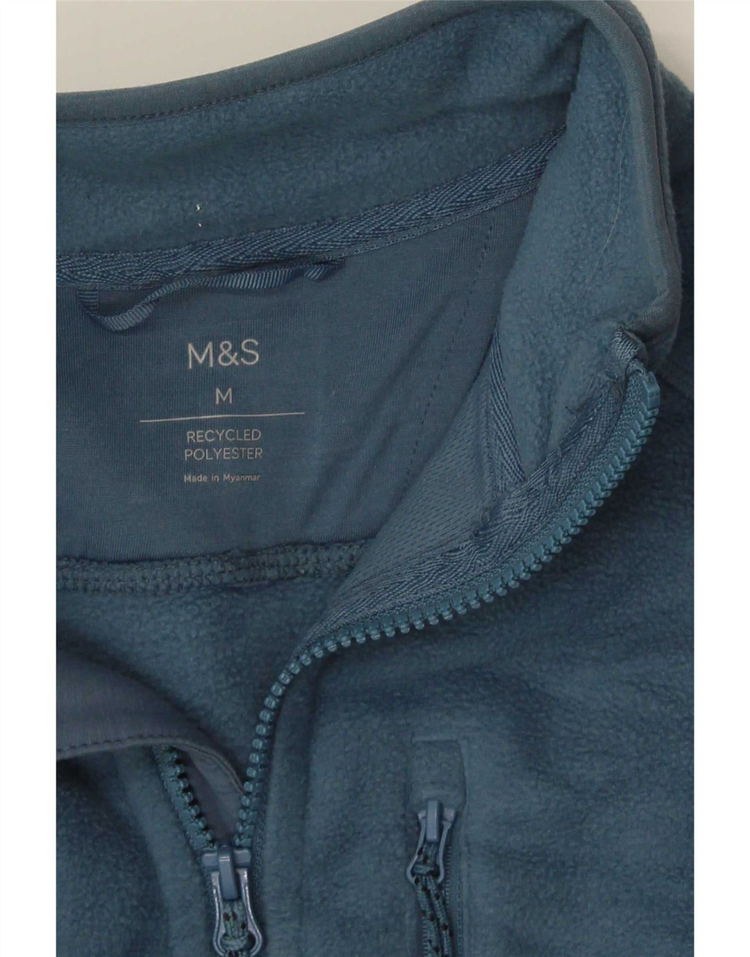 Giacca in pile da uomo Marks & Spencer UK 38 Poliestere blu medio
