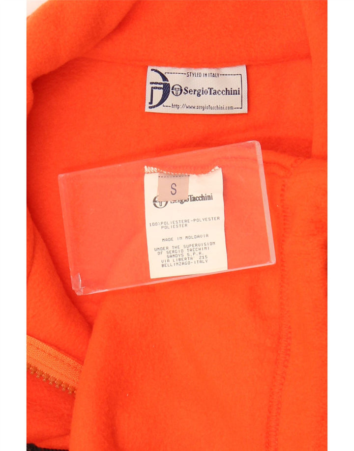Maglione in pile da uomo Sergio Tacchini con zip e collo piccolo in poliestere arancione