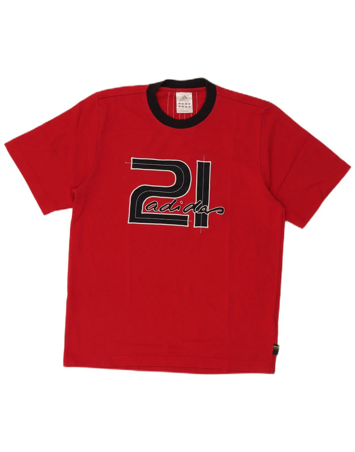 T-shirt grafica da uomo ADIDAS Top in cotone color block rosso medio