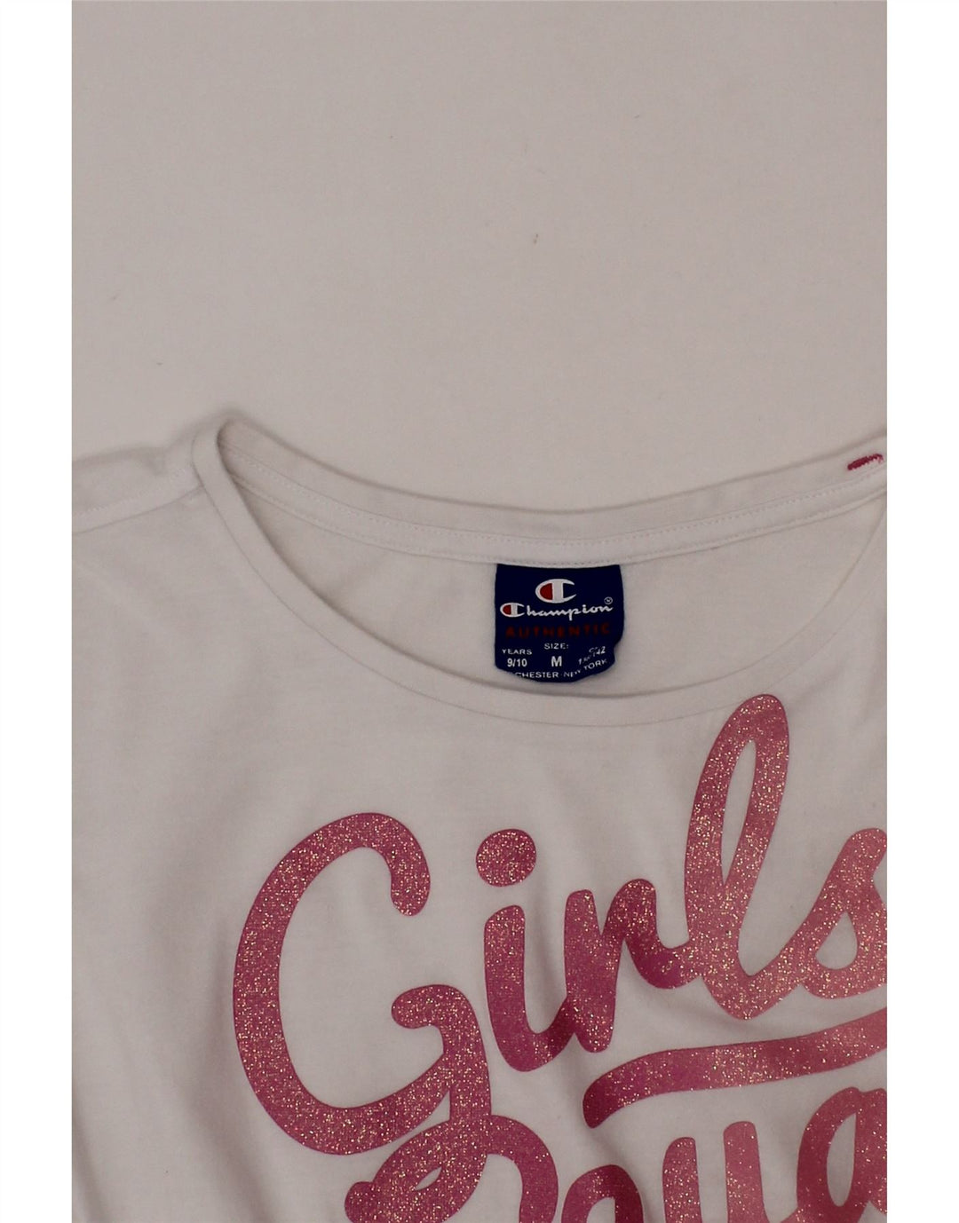 T-shirt grafica per ragazze CHAMPION Top 9-10 anni bianco medio