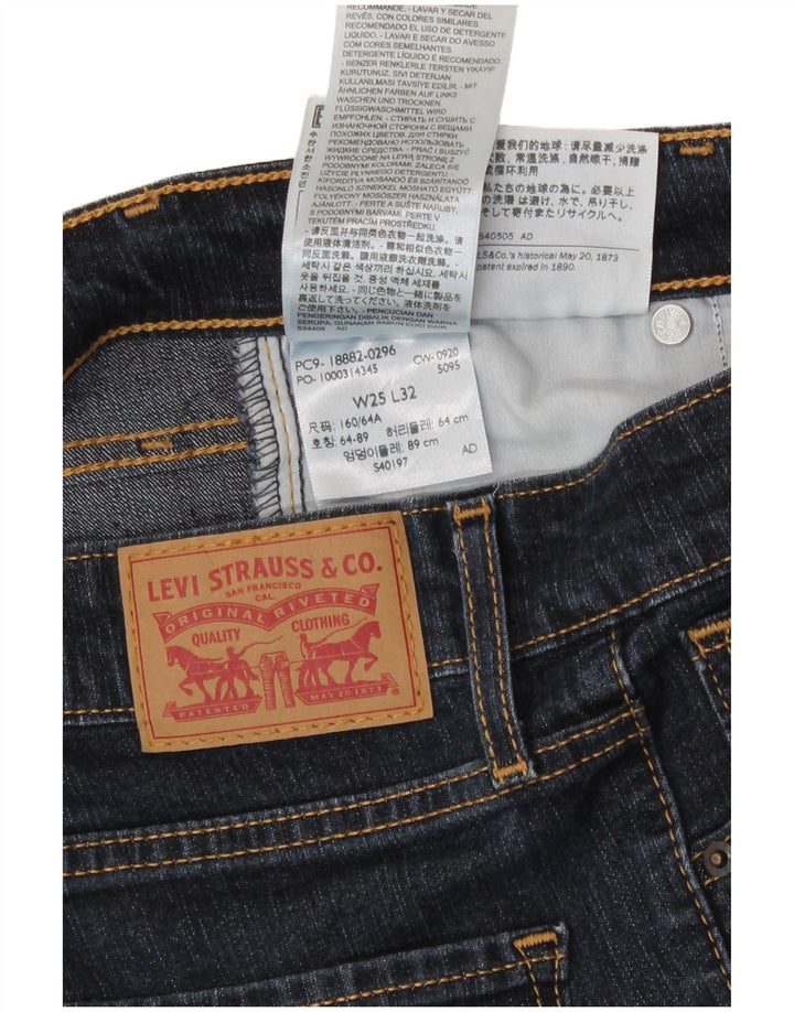 Levi's Womens Skinny Jeans W25 L32 Navy Blue Cotton