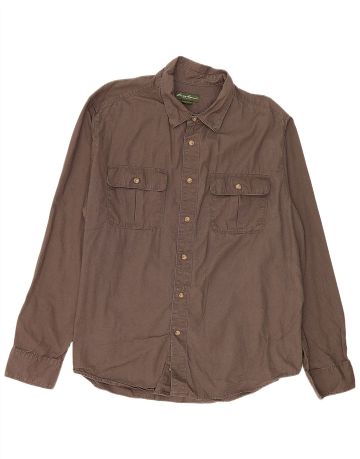Camicia da uomo Eddie Bauer 2XL in cotone marrone