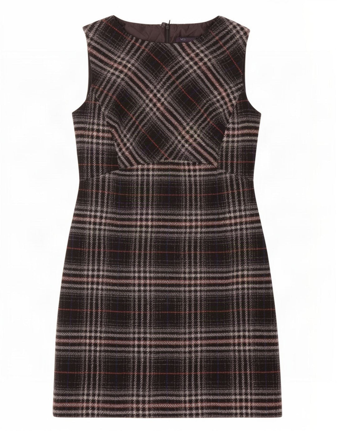 Abito a trapezio senza maniche da donna Marks & Spencer UK 12 Mdium Plaid nero