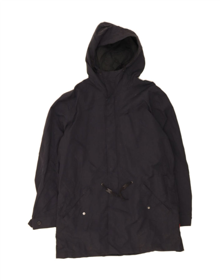 LEVI'S Mens Hooded Overcoat UK 38 Medium Black Polyester Vintage Levi's and Second-Hand Levi's from Messina Hembry 