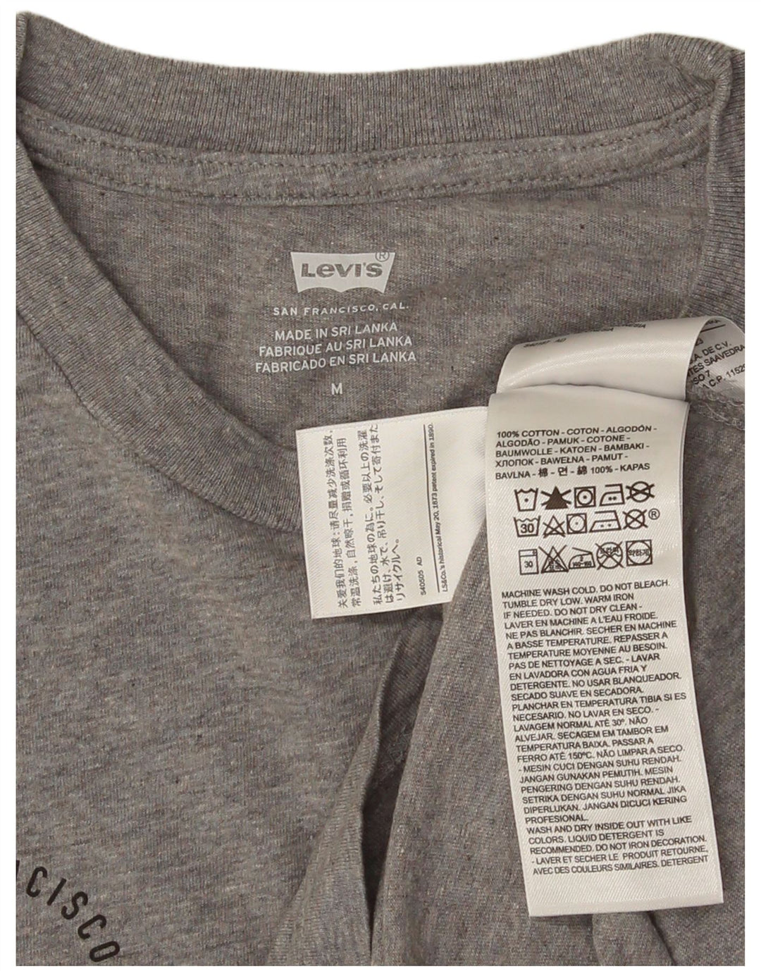 T-shirt grafica da uomo LEVI'S Top in cotone screziato grigio medio