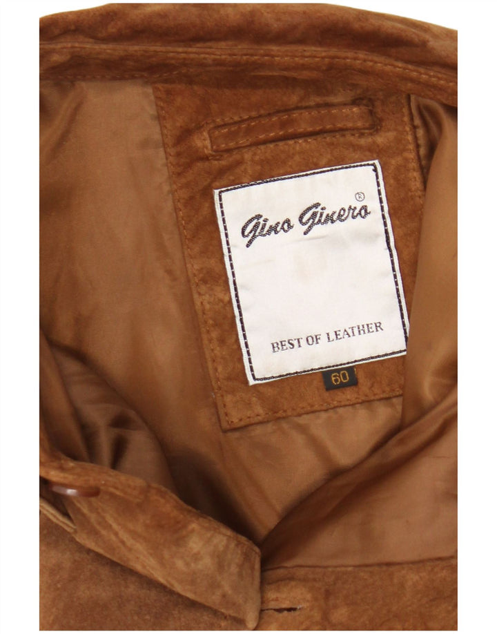 Giacca vintage in pelle scamosciata da uomo UK 42 XL in pelle marrone
