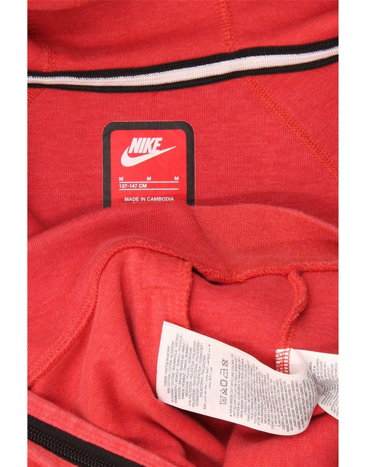 Felpa con cappuccio e zip Nike per ragazzi 10-11 anni in cotone rosso medio