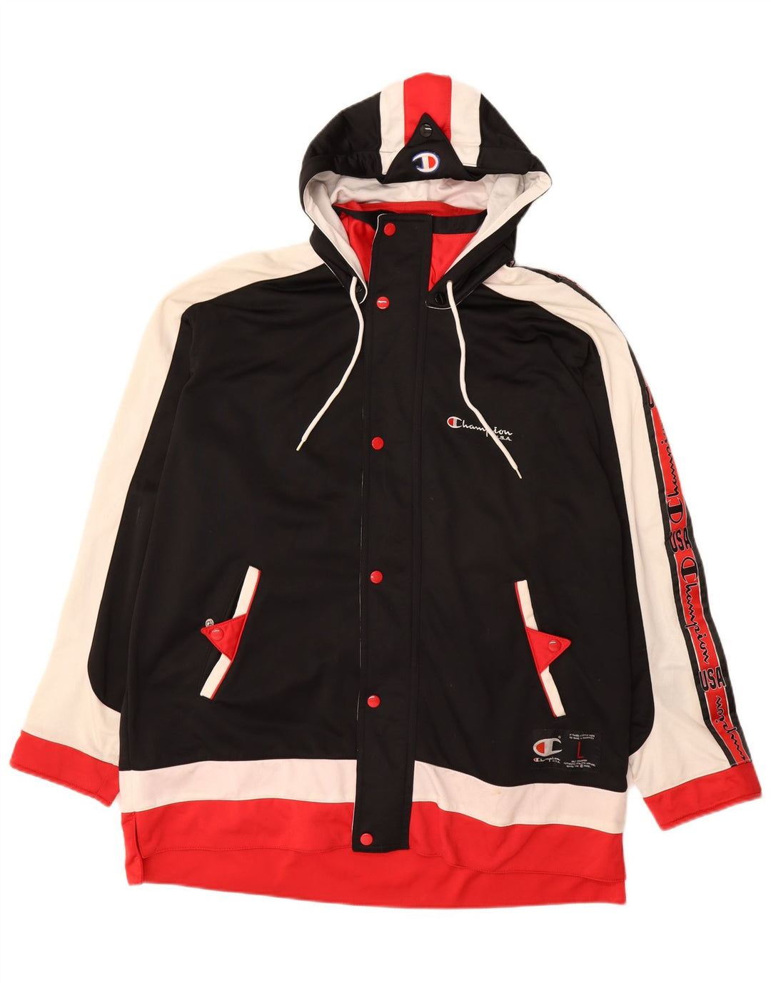 CHAMPION Giacca da tuta grafica da uomo, grande, multicolore, color block